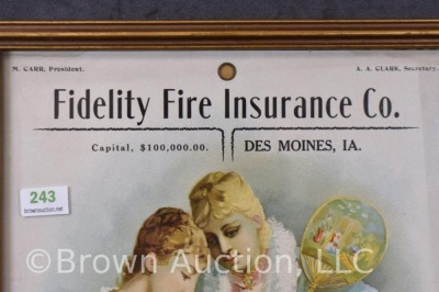 Fidelity Fire Insurance Co. (Des Moinbes, IA) 1906 advertising calendar, framed size 9" x 11.5" - 2