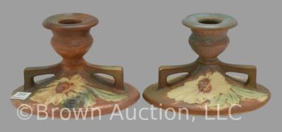 Pair of Roseville Dahlrose 1069-3" candleholders