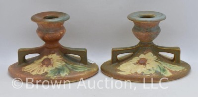 Pair of Roseville Dahlrose 1069-3" candleholders - 3