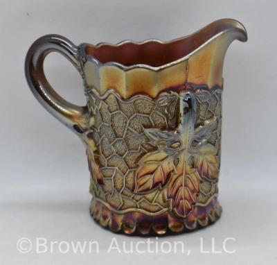 Carnival Glass Maple Leaf creamer, amethyst - 3