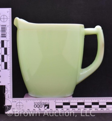 Fire King Jadite 6" milk pitcher - 7