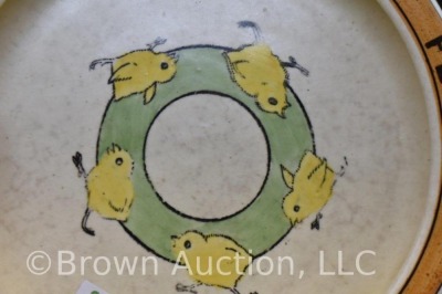 Roseville Creamware "Baby's Plate" with baby chicks - 4