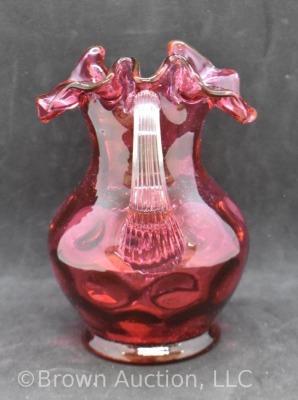 Art Glass cranberry Inverted Thumbprint 5.25"h pitcher - 2