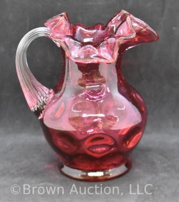 Art Glass cranberry Inverted Thumbprint 5.25"h pitcher - 3