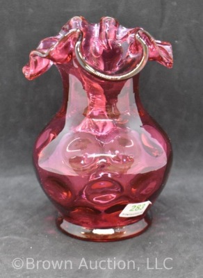 Art Glass cranberry Inverted Thumbprint 5.25"h pitcher - 4