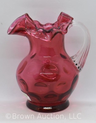 Art Glass cranberry Inverted Thumbprint 5.25"h pitcher - 6