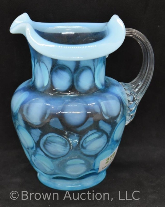 Fenton blue opalescent 5"h pitcher