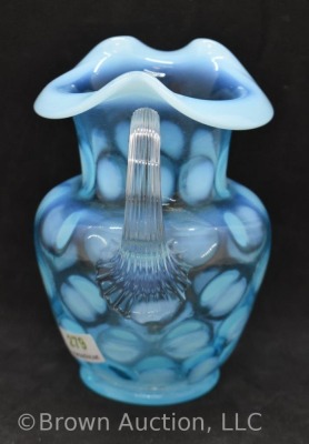 Fenton blue opalescent 5"h pitcher - 2