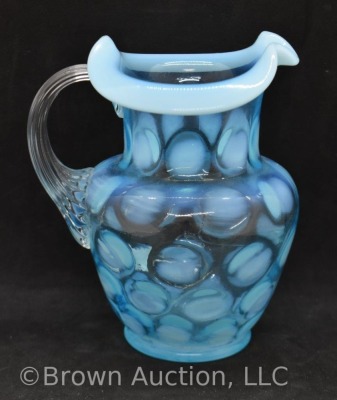 Fenton blue opalescent 5"h pitcher - 3