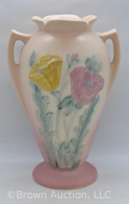 Hull Poppy 607-8.5" vase, pink/ cream - 3