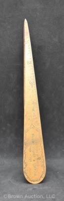 William Volker and Co. advertising ruler/ letter opener - 2