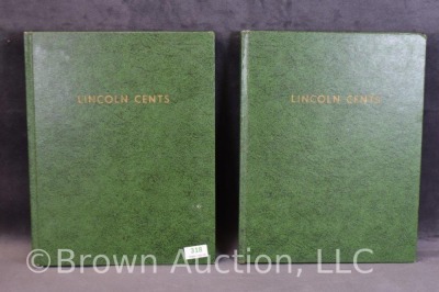 (2) Lincoln cents books, 1909-54 - 1 is complete minus 4; 1 has 136