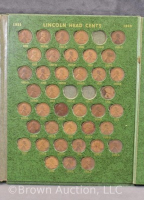 (2) Lincoln cents books, 1909-54 - 1 is complete minus 4; 1 has 136 - 5