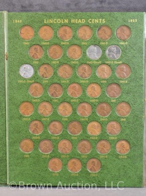 (2) Lincoln cents books, 1909-54 - 1 is complete minus 4; 1 has 136 - 6