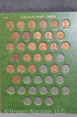 (2) Lincoln cents books, 1909-54 - 1 is complete minus 4; 1 has 136 - 7