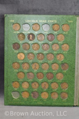 (2) Lincoln cents books, 1909-54 - 1 is complete minus 4; 1 has 136 - 11