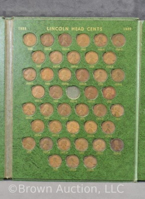 (2) Lincoln cents books, 1909-54 - 1 is complete minus 4; 1 has 136 - 12