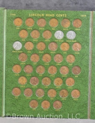 (2) Lincoln cents books, 1909-54 - 1 is complete minus 4; 1 has 136 - 13