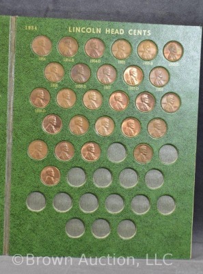 (2) Lincoln cents books, 1909-54 - 1 is complete minus 4; 1 has 136 - 14