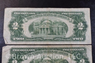 (3) 2 Dollar Bill US Notes - Red Seals - 6