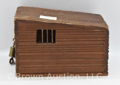 Santa Fe Trail souvenir - wood "Oldest Cowboy Jail" bank (Council Grove, KS) - 4