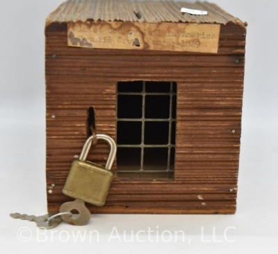 Santa Fe Trail souvenir - wood "Oldest Cowboy Jail" bank (Council Grove, KS) - 5