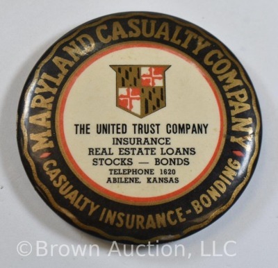 Maryland Casualty Co./ The United Trust Co. advertising mirror, Abilene, KS