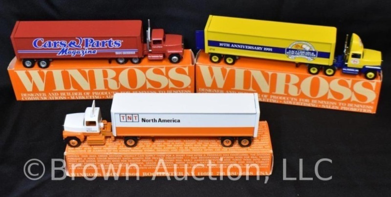 (3) Winross semi-tractors and trailers, mib