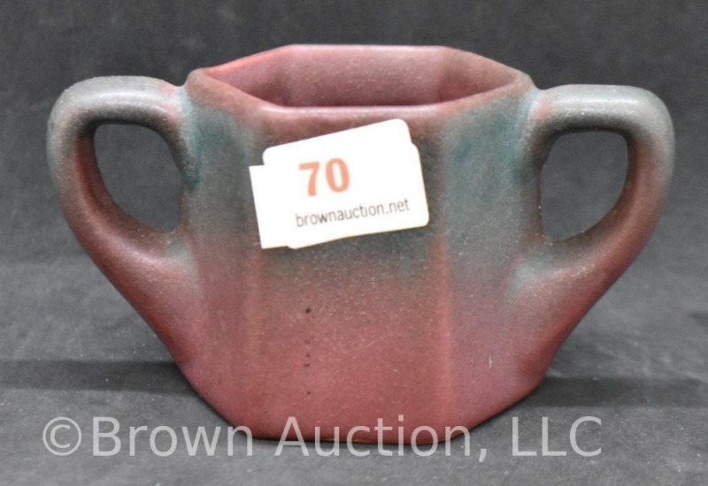 VanBriggle 6-sided 2" sugar bowl, maroon