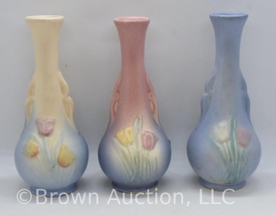 (3) Hull Tulip 100-33-4" bud vases - 3