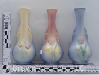 (3) Hull Tulip 100-33-4" bud vases - 7