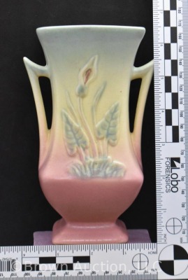 Hull Calla Lily 503/33 6" vase, pink/ blue - 6