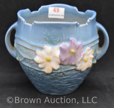 Roseville Cosmos 649-3" jardiniere, blue - 6