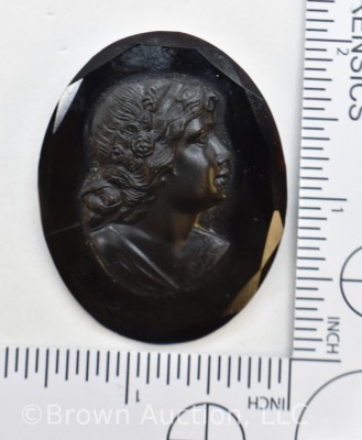 Victorian black mourning Cameo brooch - 4