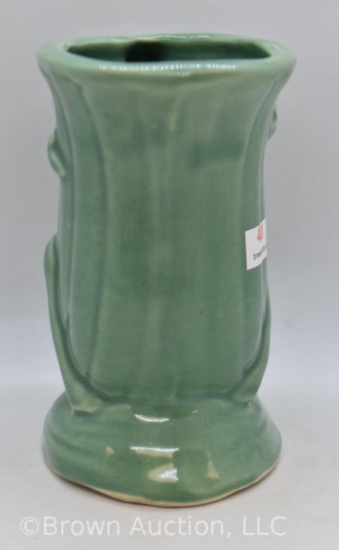 Mrkd. McCoy Art Deco 5.5" cornucopia vase