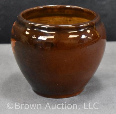 Small standard glaze bowl with handpainted poppy - 2