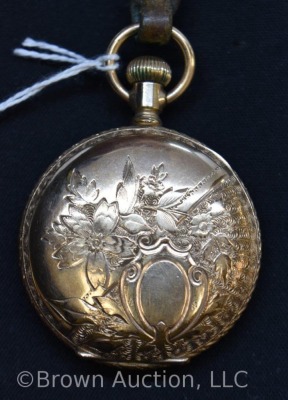 Ladies Elgin closed case gold pocket watch, winds and works - 3