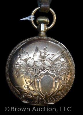 Ladies Elgin closed case gold pocket watch, winds and works - 4