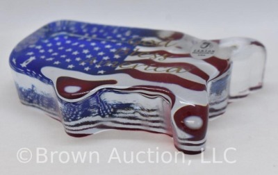 Fenton "God Bless America" paperweight - 2