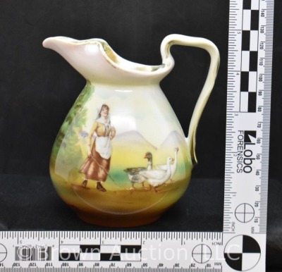 Royal Bayreuth 4.75" milk pitcher, Goose Girl - 6