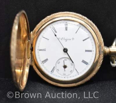 Ladies Elgin closed case gold pocket watch, winds and works - 5