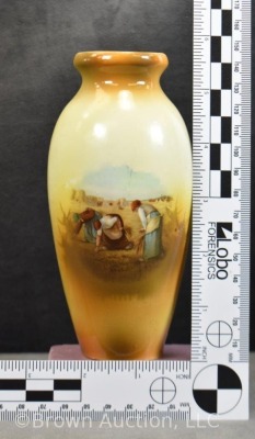 German porcelain 6" vase, The Gleaners - 6