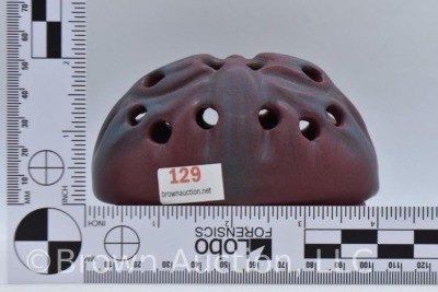 Van Briggle flower frog, maroon - 6