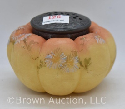 Mt. Washington melon-shaped sugar shaker, handpainted daisies