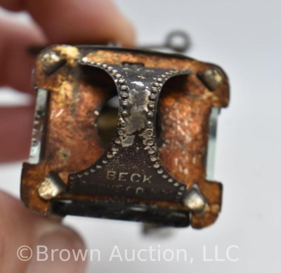 Beck Stove Co. advertising oil lamp lapel pin - Rare! - 7