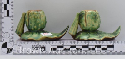 Pair of Roseville Thornapple 1117-2" candleholders, brown - 8