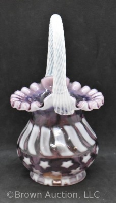 Fenton lavender opalescent Stars and Stripes basket - 3