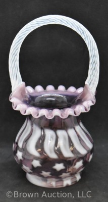 Fenton lavender opalescent Stars and Stripes basket - 4