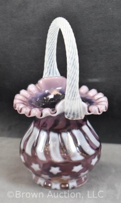 Fenton lavender opalescent Stars and Stripes basket - 5