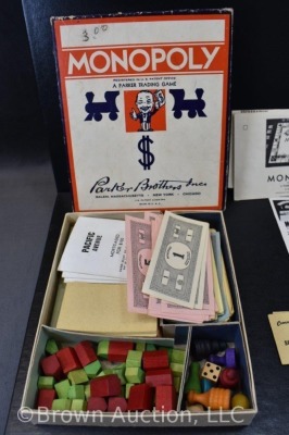 1940 Monopoly game box with money, cards and pieces - 2